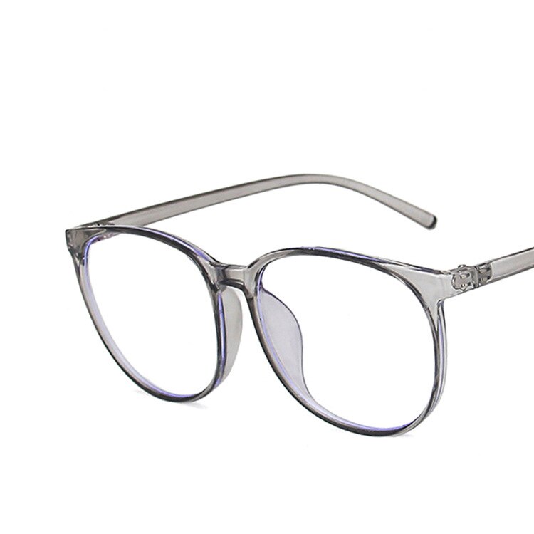 Montura transparente para gafas de ordenador para hombre y mujer, anteojos redondos con bloqueo de luz azul,: gray  F