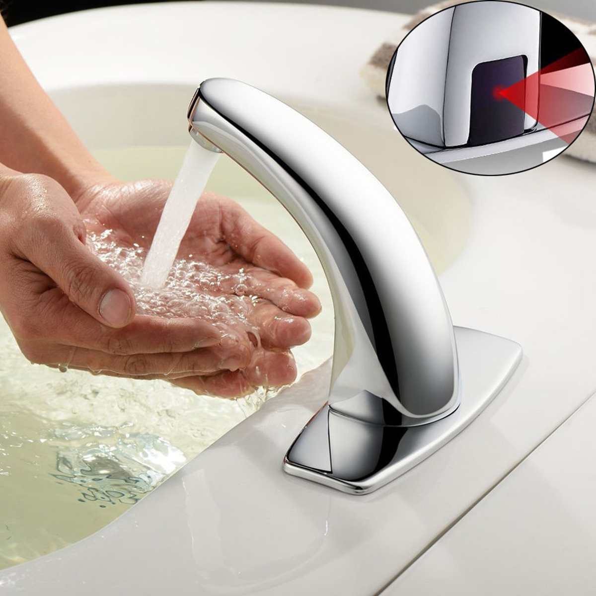 Sensor Kraan Deck Mount Automatische Infrarood Smart Touch Handsfree Inductieve Water Tap Keuken Badkamer Wastafel Kranen Water Tap