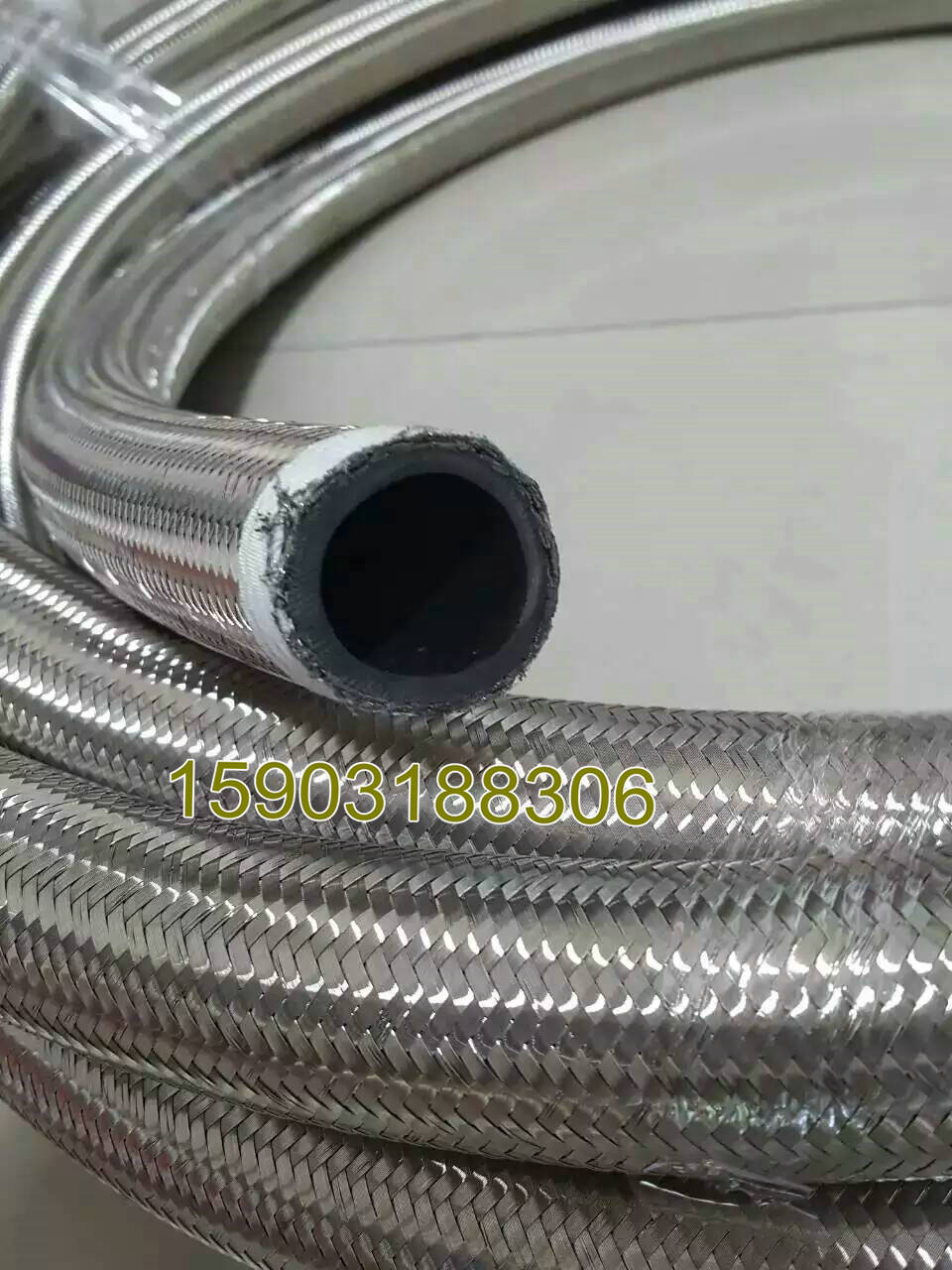 AN16 AN 16 -16 AN-16 Stainless Steel Braided Rubber Fuel Line Gas Oil Hose 1M 3.3FT
