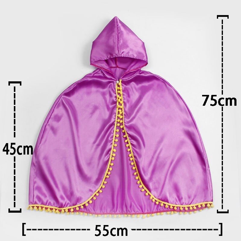 Disfraces fáciles disfraz de princesa capa de satén capa rojo rosa Navidad Pascua vacaciones Cosplay Girls Dress Up: CL01-Purple