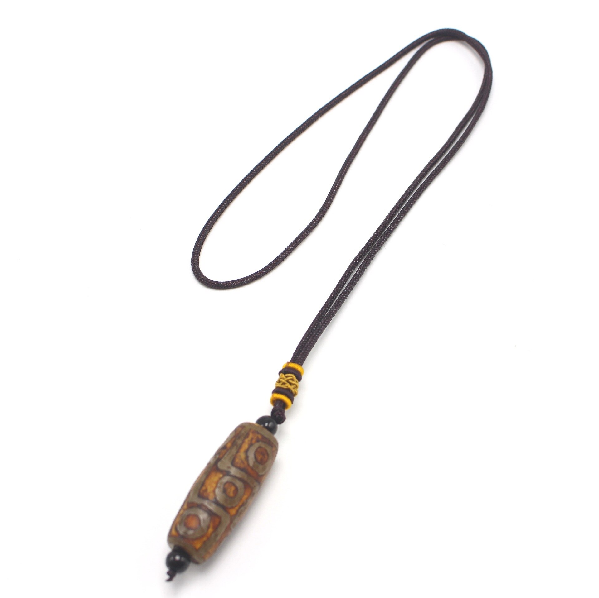 Nine Eye Tibet Dzi Pendant Choker Nacklace Natural Stone Materials Fashionable Style Tibet Heaven Bead Bring Good Luck: 5