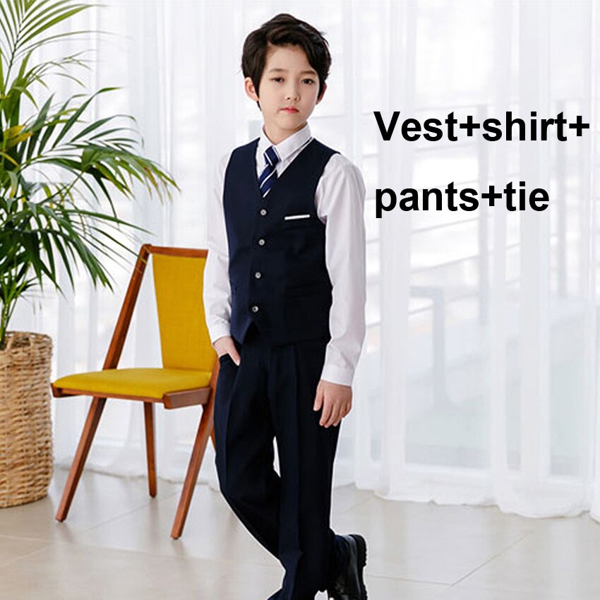 100-170cm britse schooluniformen voor kinderen, tieners, studenten, meisjes, jurk, blouse, set, koor, cheerleader, cheerleadingkostuum: Jongensset / Ik