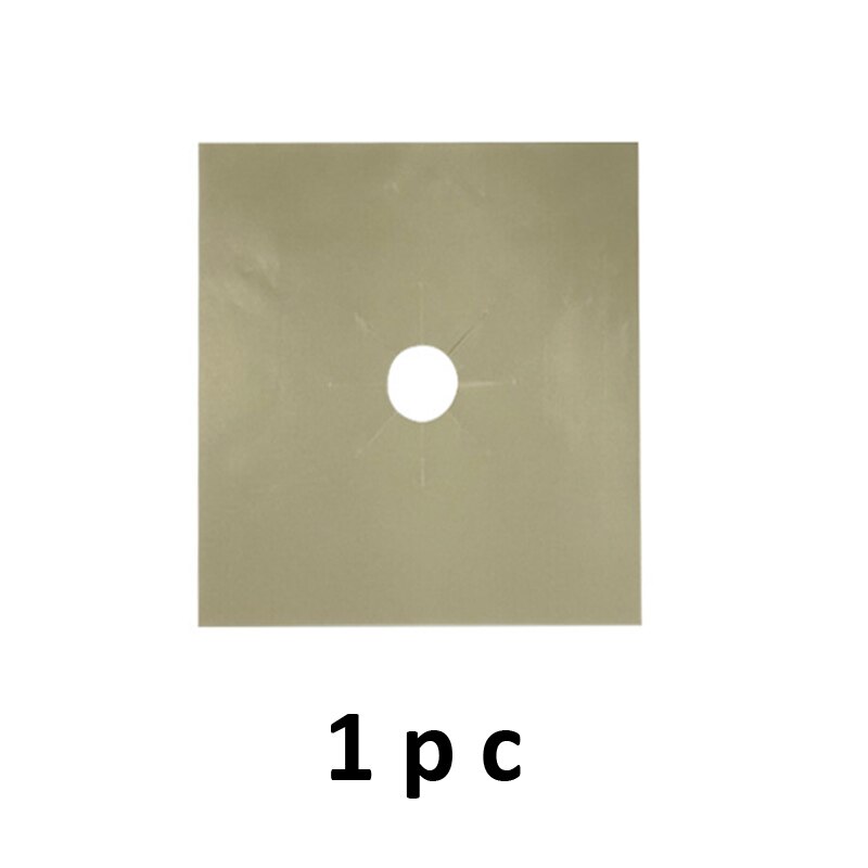 Non-Stick Reusable Self Adhesive Foil Cleaning Mat Set Stove Protector Cover Mat Cooker Cover Burner Protector Kitchen Tools: Beige 1pc