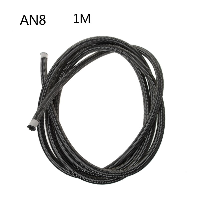 1M Nylon Steel Braided Brake Gas Oil Fuel Line Hose AN4 AN6 AN8 AN10: 8