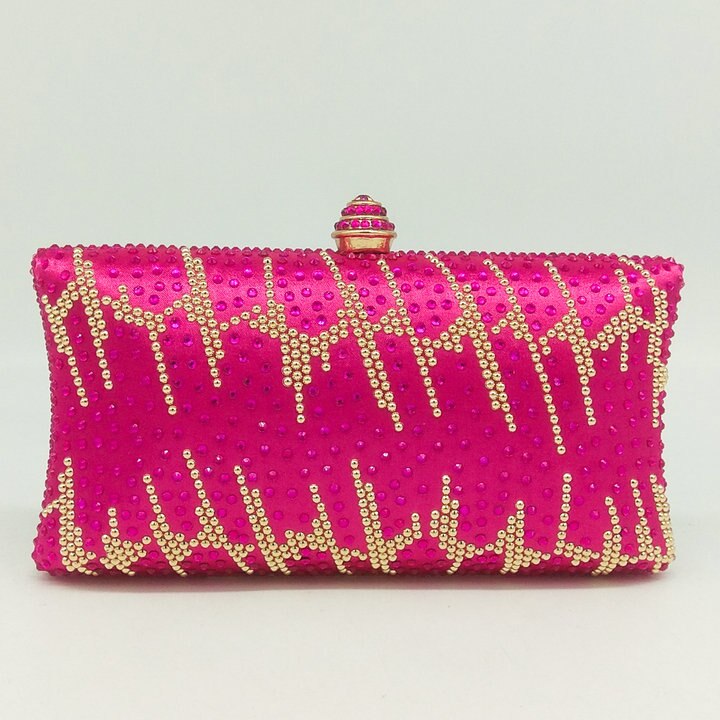 Boutique De FGG Green & Gold Gestreepte Vrouwen Clutch Kristal Avondtassen Dames Diamond Party Handtassen en Portemonnees: FUCH 0912