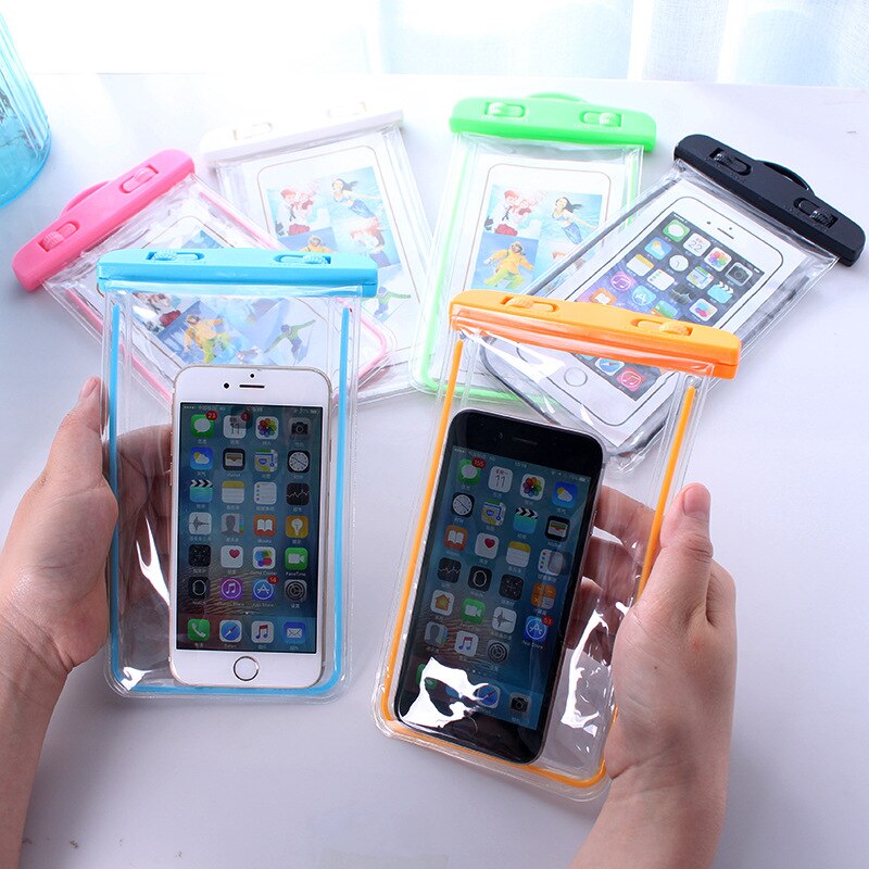 Summer Luminous Waterproof Pouch Swimming Gadget Beach Dry Bag Phone Case Cover Camping Skiing Holder For Cell Phone 3.5-6Inch