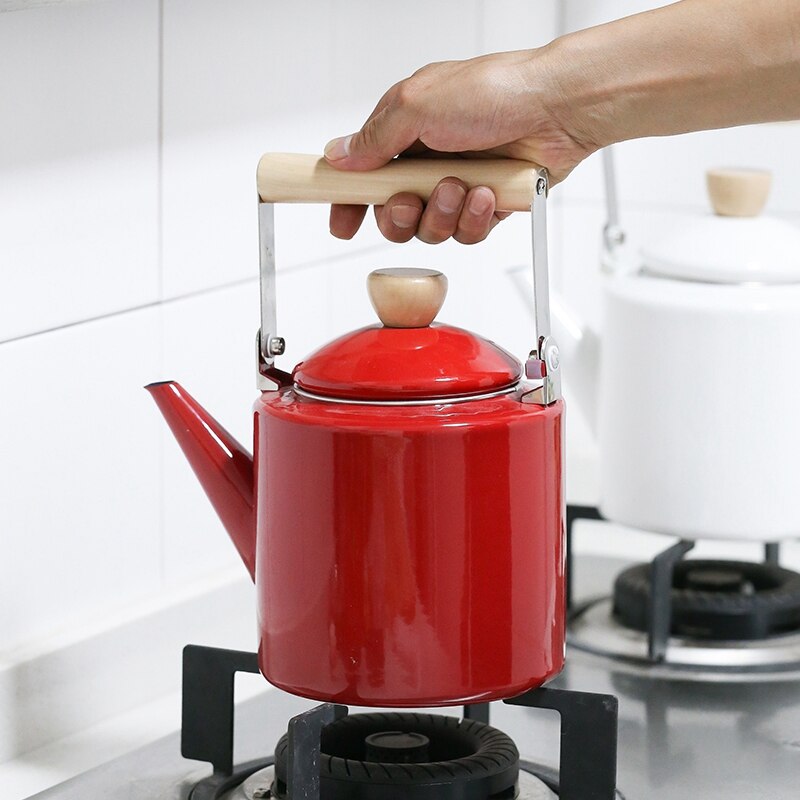 Enameled Kettle Japanese Style Teapots 2 Litre for Halogen Most Stovetops Kungfu Tea Pots