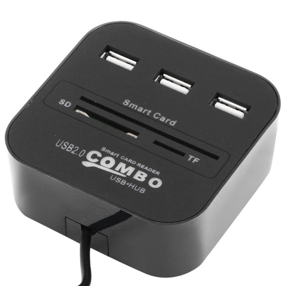 Pzzpss All In 1 Usb Sim Smart Kaartlezer Voor Bankkaart Ic/Id Emv Sd Tf 3USB Hub mmc USB-CCID Iso 7816 Cacdnieatm Ic Simsdtf: Default Title