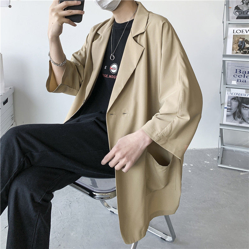Solid Color Formal Suits Men Korean Loose Business Casual Suits Men's Social Breathable Short-sleeved Suit Jacket Men