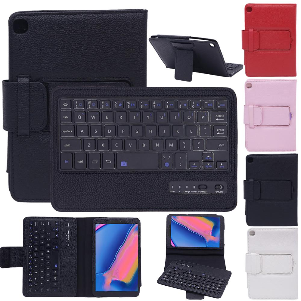 Clavier pour Samsung Galaxy Tab A 8.0 pouces SM-P200 Cas Litchi Modèle En Cuir Bluetooth Clavier pour Samsung Tab A