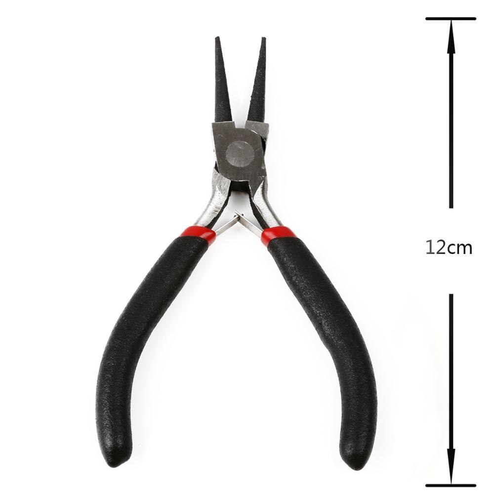 Multi-size Mini Zwart Roestvrij Staal Gebogen Krimptang Voor DIY Kralen Sieraden Maken Tang Fix Hand jewerly Tool: Round clamp pliers