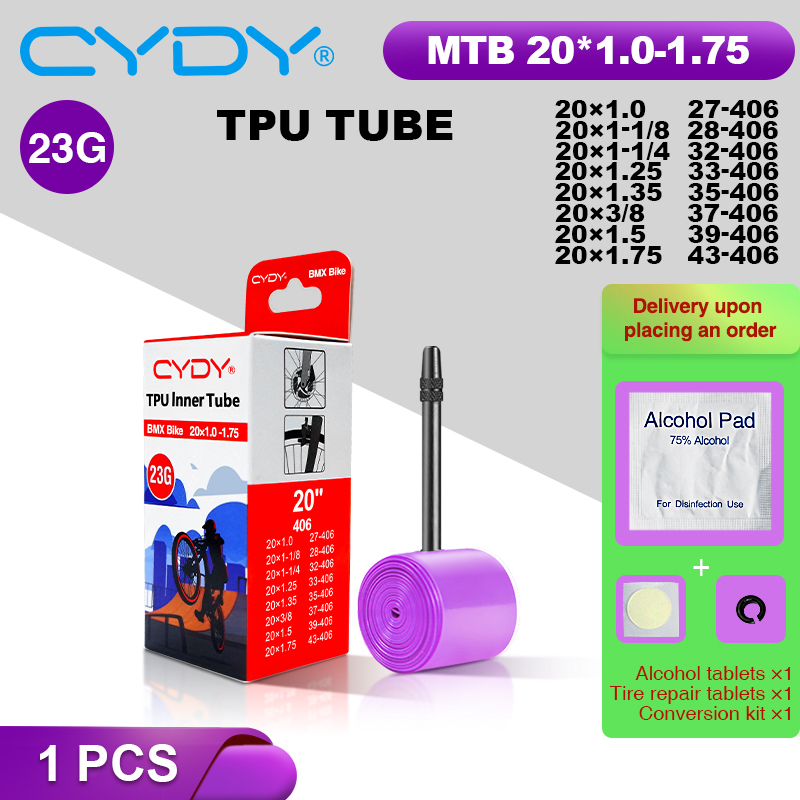 23g CYDY TPU Bike Inner Tube Camera 20" 406 20x1.0 1-1/8 1-1/4 1.25 1.35 1-3/8 1.5 1.75 pneu Valve 45/65mm BMX Bicycle Tire Tyre: Ivory / 60mm
