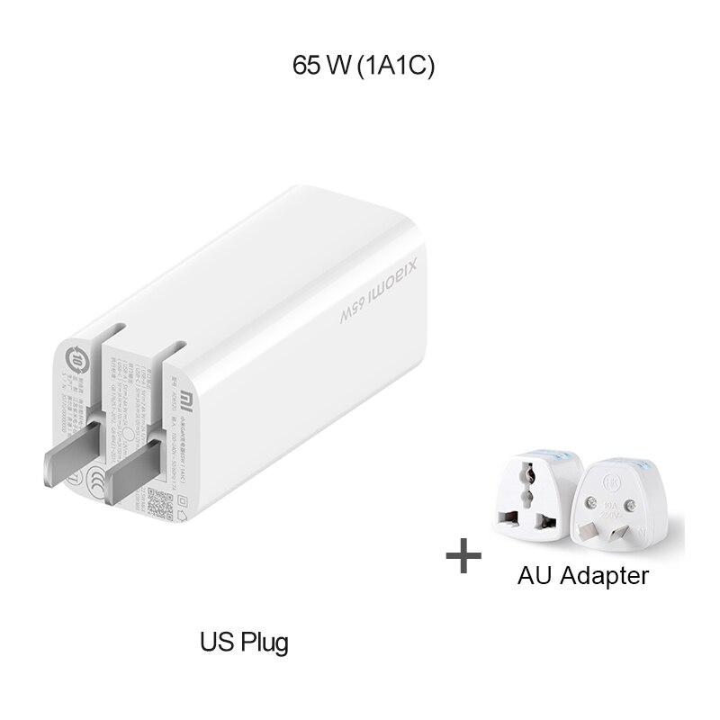 Xiaomi gan schnellladegerät 65w 1 a1c mit 5a usb-c-ladekabeln (dual-port) für apple macbook pro (usb-a) für xiaomi 11: 65w gan charger au