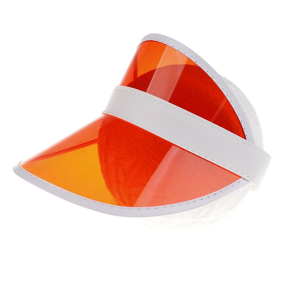 Sombrero de verano, visera de sol, sombrero Casual de , gorra de plástico transparente de PVC para niños, negro, azul, verde, rosa: Rojo