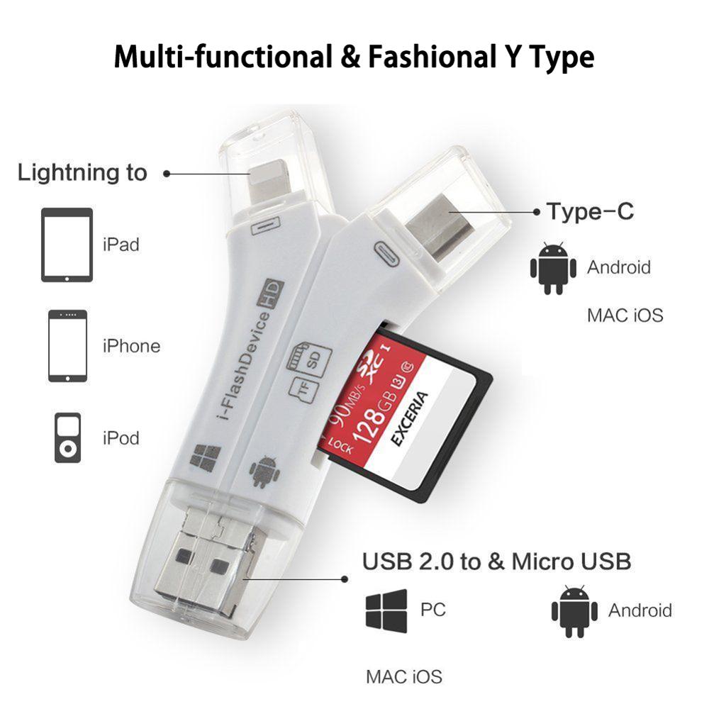 SD Card Reader USB OTG Micro USB Typ C Kartenleser Lector SD Speicher Kartenleser Für Micro SD TF USB Typ-C OTG Kartenleser