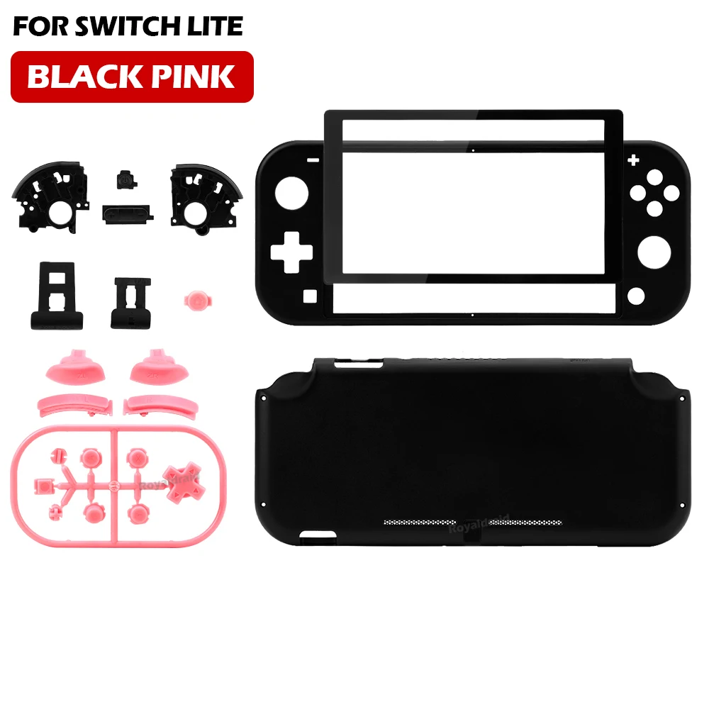 Para Switch Lite para consola de juegos NS LITE, carcasa de repuesto, botones y acceso de modificación de pantalla de película de vidrio templado: Azul cielo