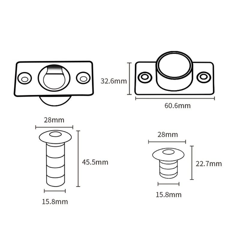 Ultra Thin Invisible Stainless Steel Black Door Stop Magnetic Floor Mount Hidden Automatic Suction Door Stopper Holder