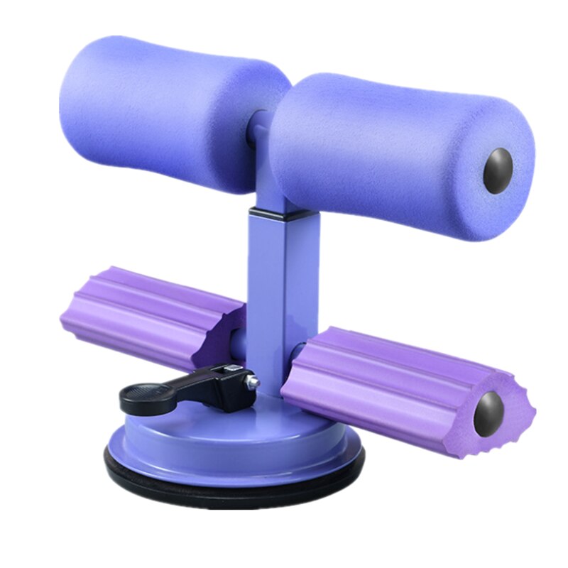Adjustable Sit Up Bar Floor Assistant Exercise Equipment with Resistance band Home Gym Abdominals Core Workout Fitness Slimming: Purple B