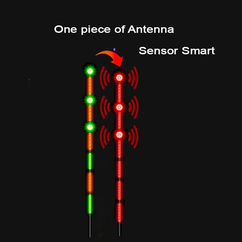 HLJFISHING-flotador eléctrico de pesca con Sensor de gravedad, cebos de pesca integrados IC inteligentes, con antena que cambia de Color, flotador luminoso LED: One pc of antenna
