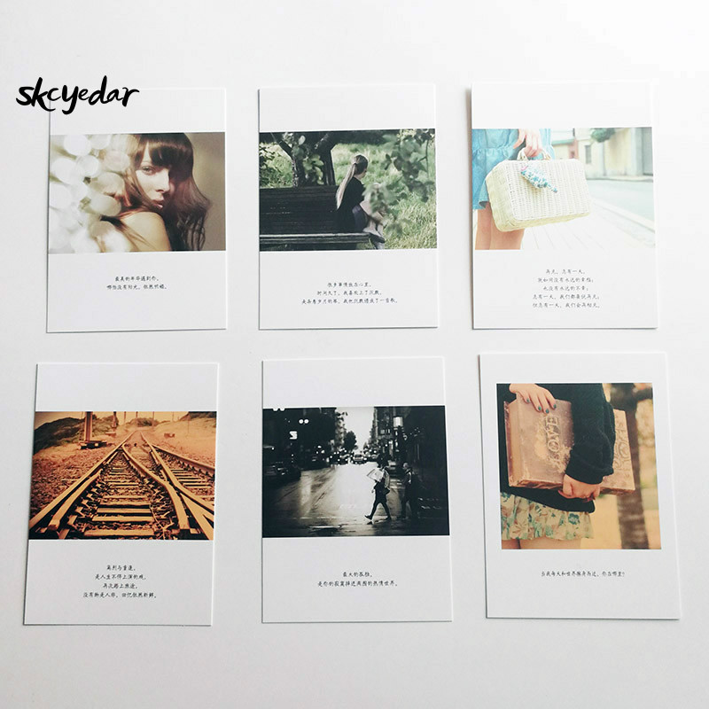 30 unids/caja el hermoso Momento romántico Retro tarjetas de felicitación para el amante de la fotografía tarjetas postales con chino de frases