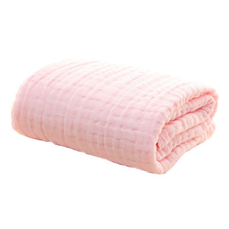 Manta de algodón de 6 capas para recibir al bebé, manta envolvente para niños, colcha para dormir, manta de muselina para bebé: Rosa