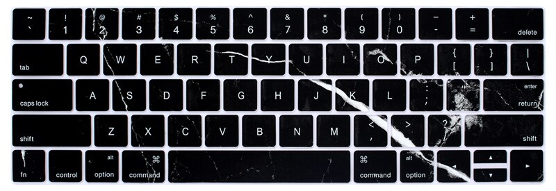 Til macbook pro touch bar 13 15 a1706 a1989 a1707 us version silikone tastatur cover skin med flot print touchbar 13.3 15.4: 1