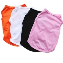 Ensfarvet hundeskjorte billigt hundetøj til små hunde sommer chihuahua t-shirt sød hvalp vest yorkshire terrier kæledyr tøj