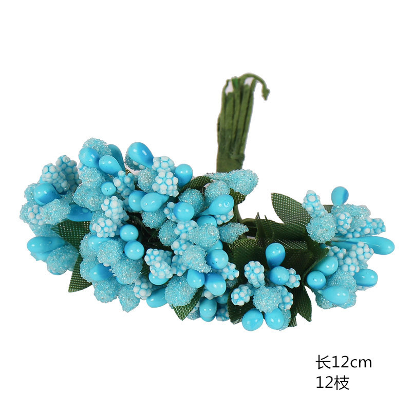 8/10/12/90/144 pièces bleu mixte hybride fleur cerise étamine baies Bundle bricolage gâteau noël mariage boîte guirlande déco: Style 24