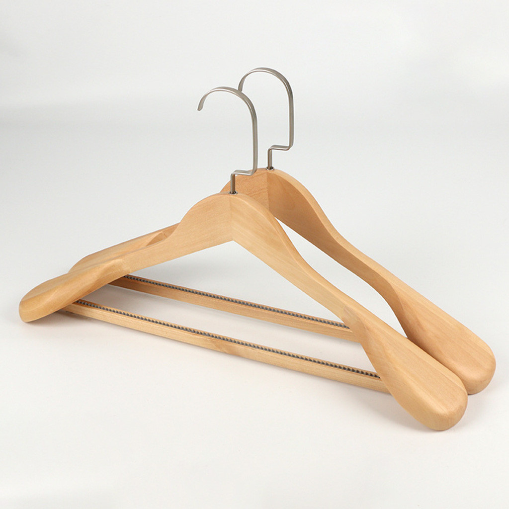 Wide Shoulder Wooden Hanger Solid Wood Suit Hanger Clothes Hanger Wardrobe Drying Clothes Household Bedroom Storage Rack: C