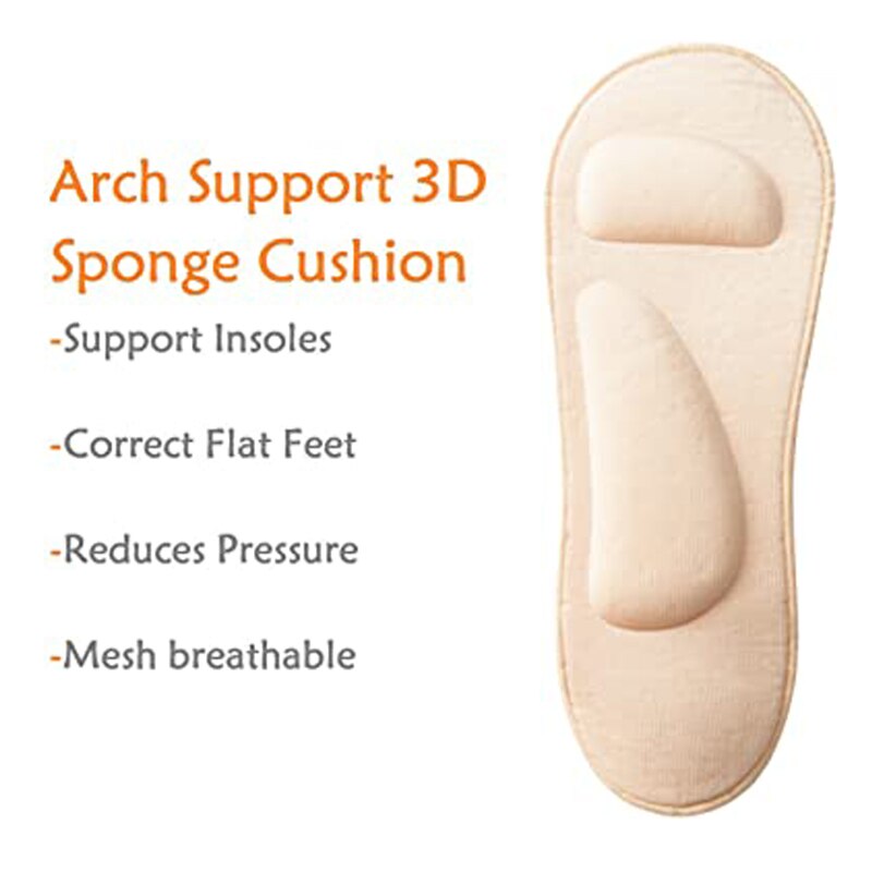 Women Insoles 3D Stretch Breathable Deodorant Running Cushion Insoles for Invisible Sock Insole Shoes Sole Orthopedic Pad