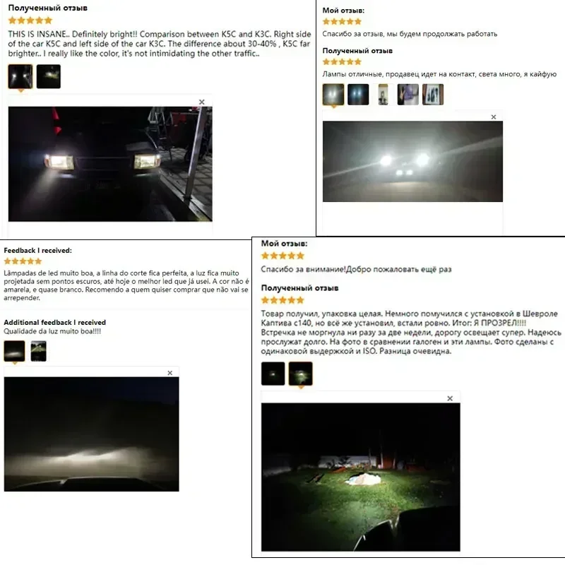 DAWNKNIGHT-Lámpara Led K5C 4300K 110W H7 H4, tubo doble de cobre 3000K, luces Led para coche H1 H11 HB3 9005 HB4 9006, Bombilla de faro Led