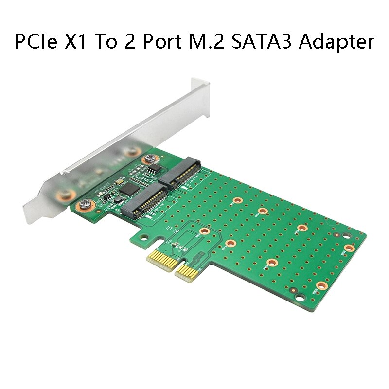 M.2 Adapter Card Pcie X1 Naar 2 Poort M.2 SATA3 Adapter Gratis Drive Ondersteuning Boot Disk: Default Title