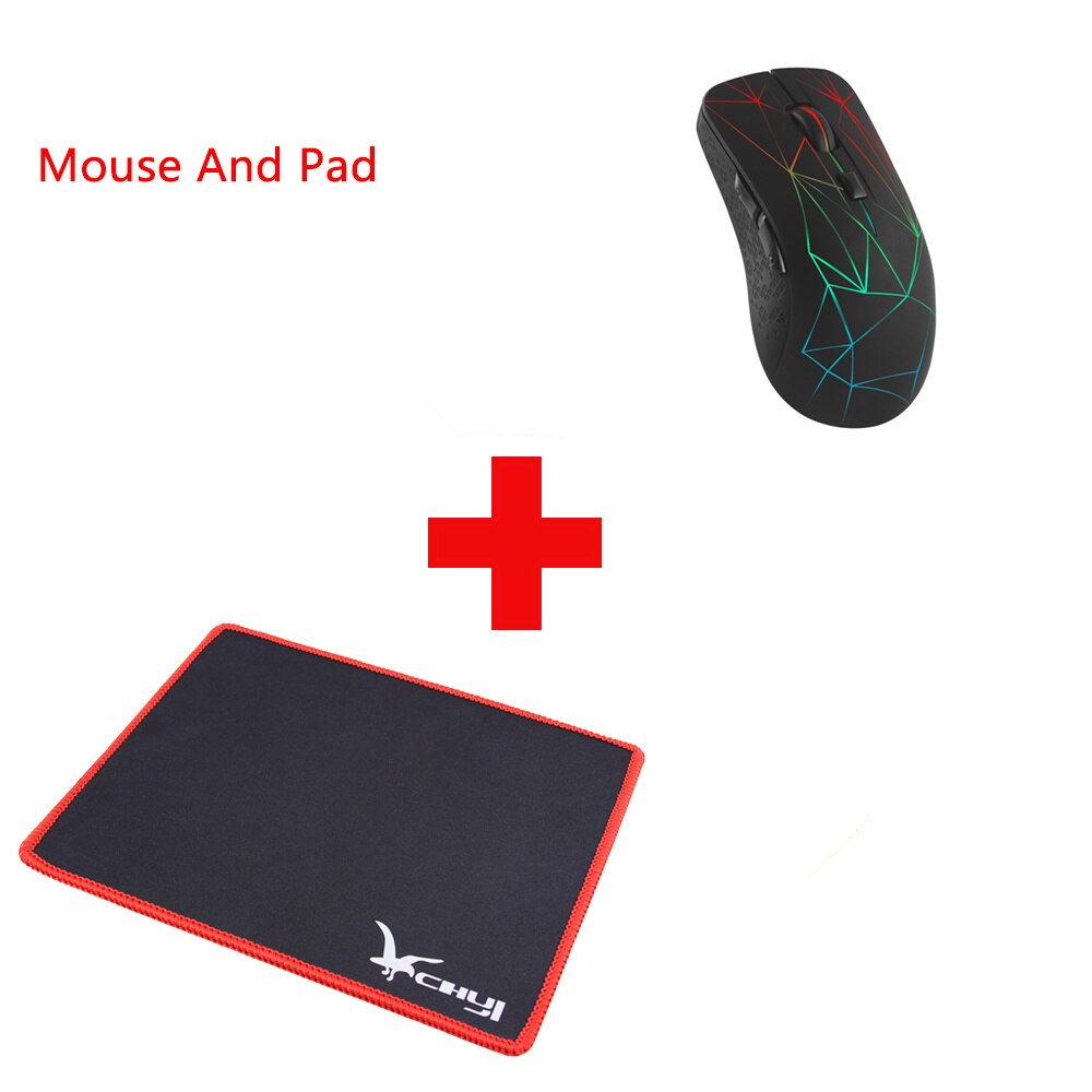 Bluetooth 5.0 bezprzewodowa mysz 2.4G akumulatorowa kolorowa konstrukcja LED Mause 1600 DPI mysz optyczna z podkładką pod mysz na laptopa