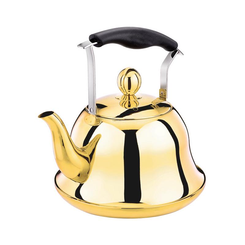 2L 304 Edelstahl Teekanne Rose Gold Tee Kaffee Wasserkocher Pfeifen Wasserkocher mit Infuser verlieren Blatt für Herde Induktion Kupfer: B