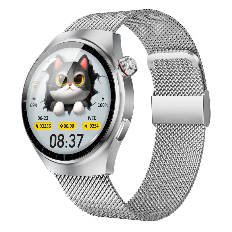 1.27 polegadas smartwatch para mulher sk7 mini amoled relógio bt chamada leitor de música ai voz para homem rastreador de fitness smartwatch: Prateado