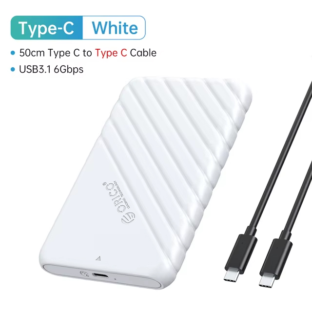 ORICO HDD Case 2.5'' SATA to USB 3.0 Hard Drive Enclosure for 2.5 Inch SSD Disk HDD Box 6TB Storage Case External HDD Enclosure: Ivory