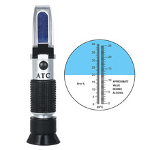 Handheld Alcohol Meter Portable Grape Brix ATC Refractometer Densimeter Optical Beverages Sugar Concentration Tester