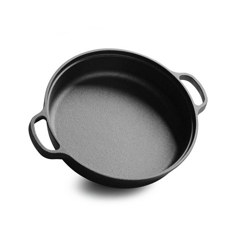 22Cm Dubbele Oor Gietijzeren Koekenpan Pan Non Stick Pan Ongecoat Pannenkoek Pan Pan Bakken