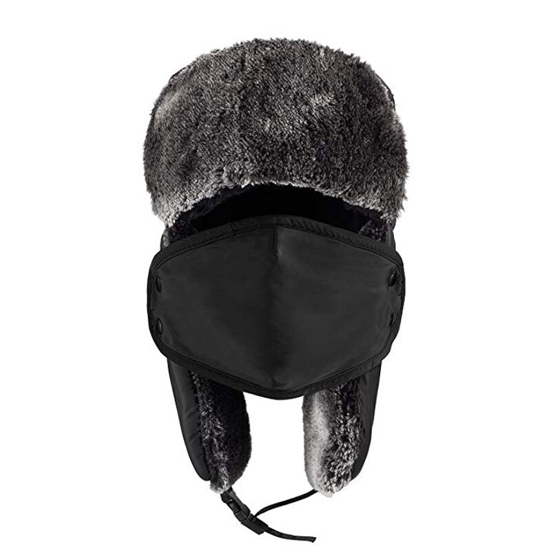 Xlamulu vinter dam bomber hattar herr päls varm förtjockad balaclava vinter hattar för kvinnor bomber hatt öronskydd