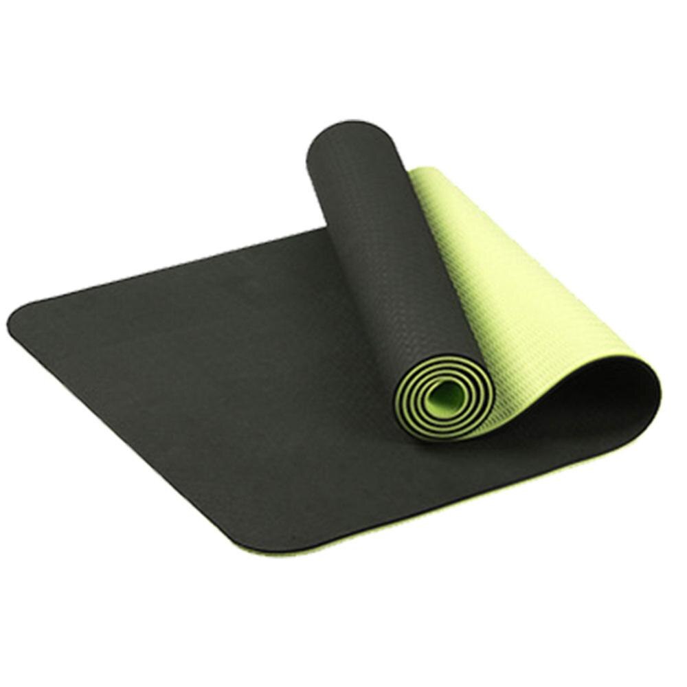 6Mm Dikke Tpe Twee-Kleur Yoga Mat Sport Mat Milieuvriendelijke Smaakloos Antislip Fitness Outdoor mat: Army Green