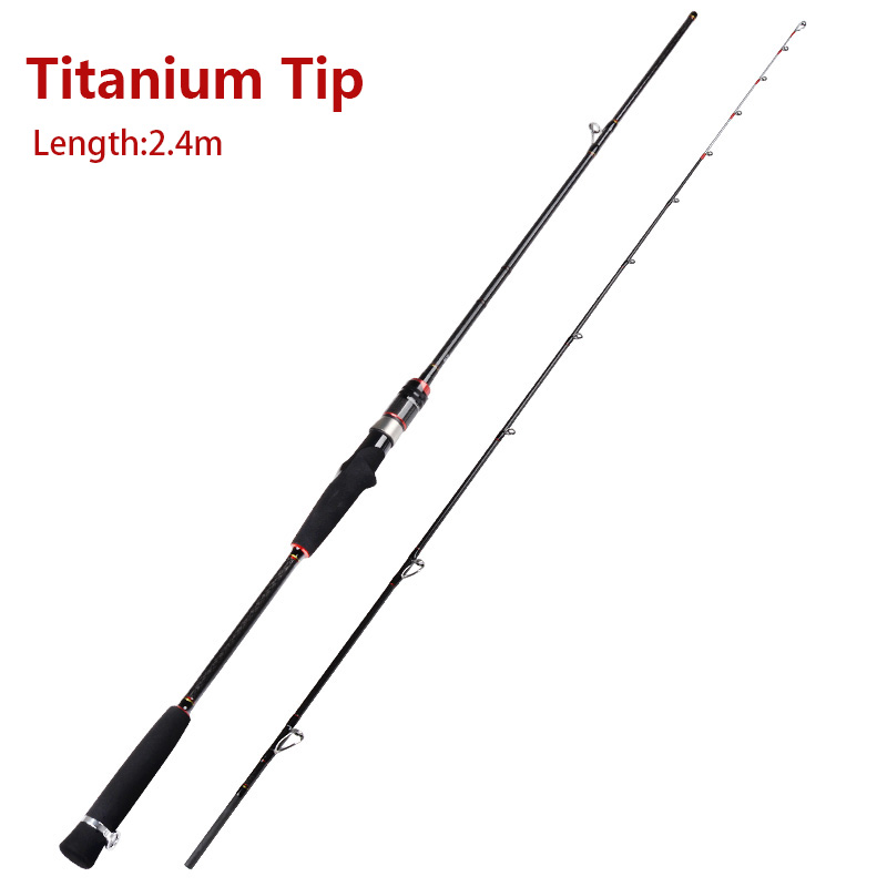 Seekbass Cuttlefish Fishing Rod Titanium Tip Super Light Saltwater Squid Boat Rod Sensitive Jigging 2.1 2.4m Max 120g: ROD - 2.4m