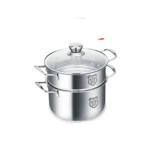 304 Stainless Steel Soup Pot Thickened Small Soup Pot Milk Pot Gas Stove Induction Cooker General Household Double Bottom Wok: 24 cm 2 layers