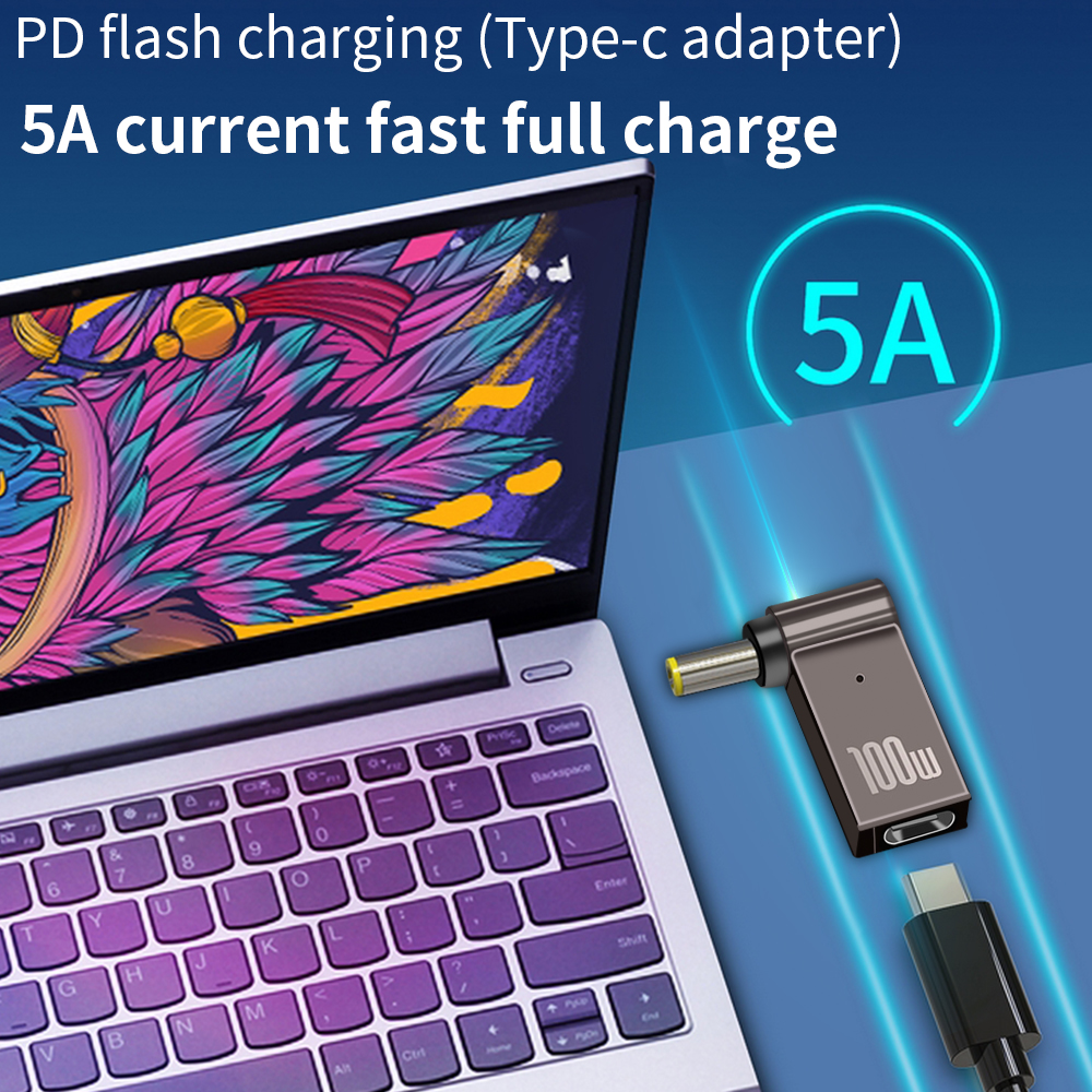 100w pd Laptop-Ladegerät Stecker Typ C zu DC-Buchse Stecker Adapter Buchse zu Stecker Stromrichter für Notebook-Computer PC