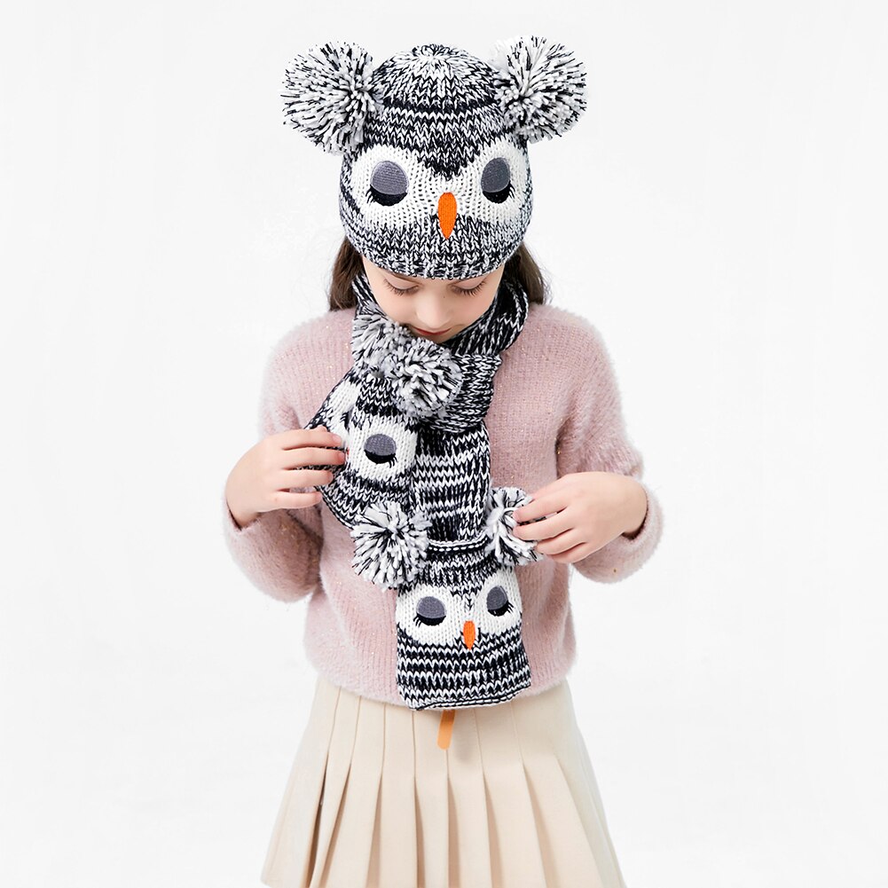 Cartoon Autumn Winter Children Scarf Cute Shawls Thick Warm Neck Soft Wrap Scarves Knitted Neck Warmer for Outdoor Camping