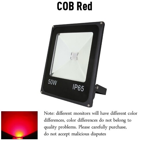 Led buitenlamp led spot reflector schijnwerper rgb 10w 20w 30w 50w waterdichte tuin 12v 220v 110v schijnwerper xc: Cob led flood rood