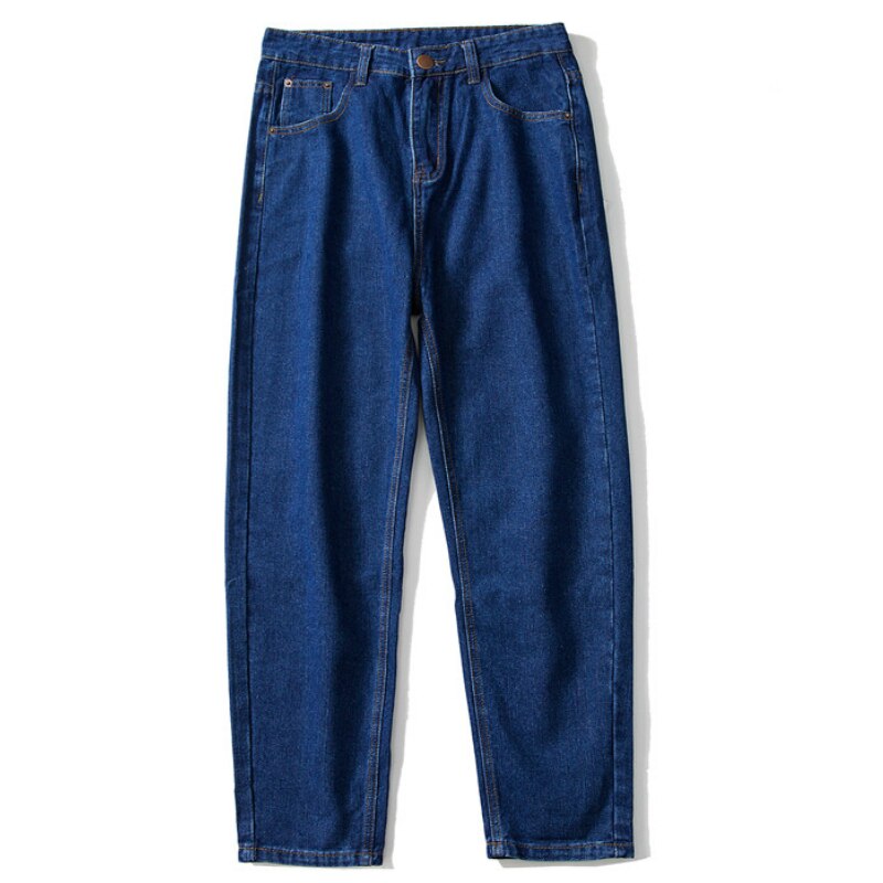 Mænd jeans solid all-match fritid streetwear ankellange lige bukser herre koreansk stil plus størrelse 3xl harajuku ulzzang