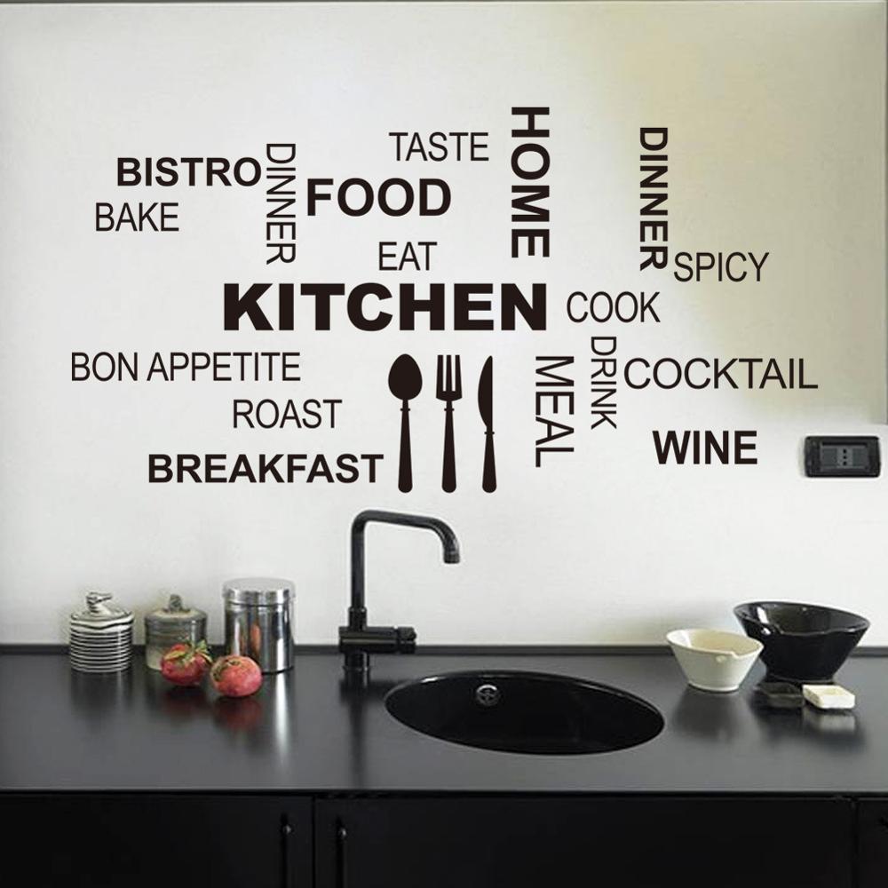 Køkken tekst wallsticker stue køkkenbord baggrund dekoration vægmaleri tapet boligindretning aftagelige klistermærker