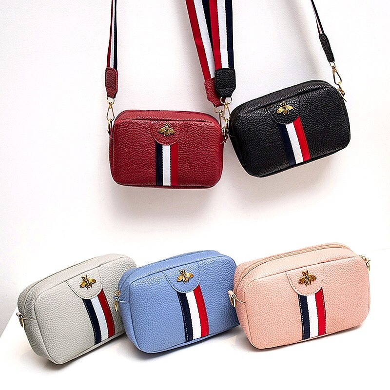 Vrouwen Schouder/Crossbody Bag Bee Streep Rits Mode Riem Stijl Mini Purse