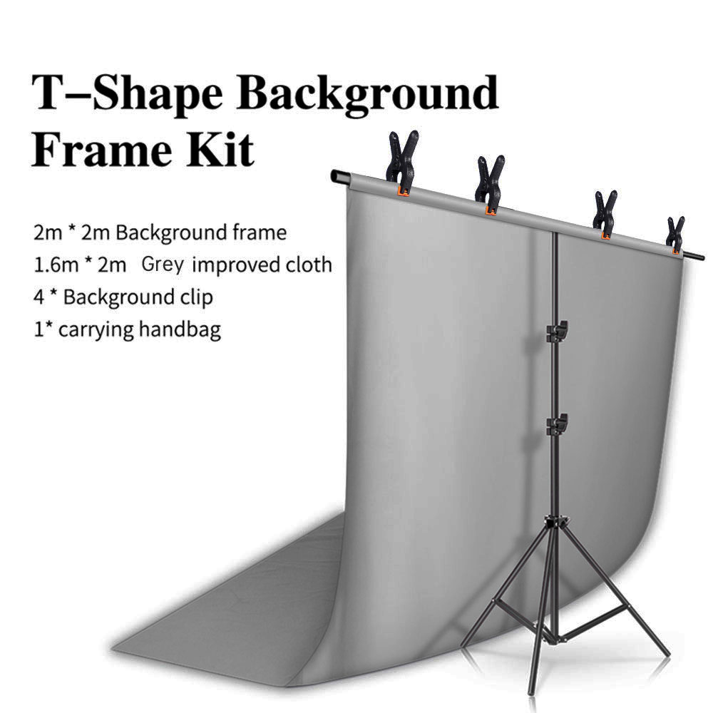 SH T-vormige achtergrondstandaardkit met achtergronddoek Video Chroma Key Green Screen Frame Stand voor fotografie Fotostudio Props: Diep paars