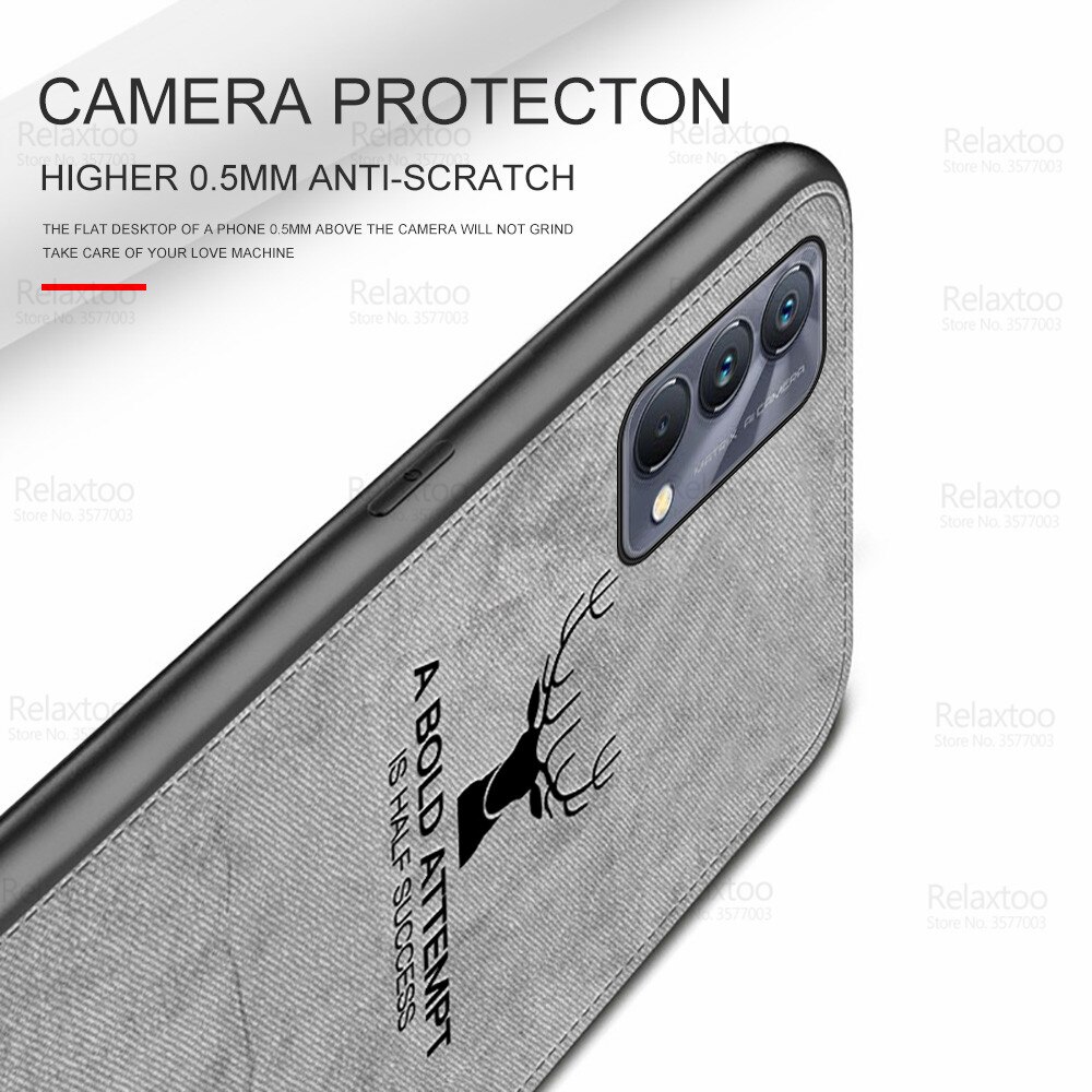 Handyhülle für Oppo Realme GT Meister/Neo 5G - Stoff Hirsch aufbringen Silikon TPU - Kratzfest, Staubdicht